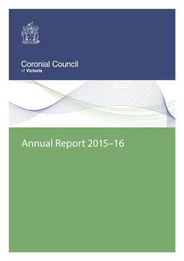 Coronial Council of Victoria Annual Report 2015-16