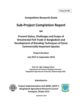 Sub-Project Completion Report