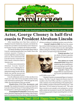 Actor, George Clooney Is Half-First Cousin to President Abraham Lincoln