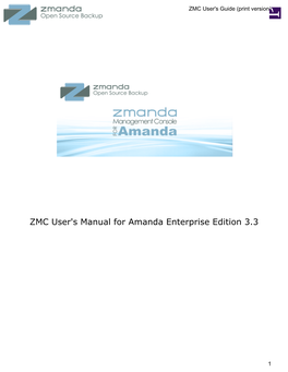 ZMC User's Manual for Amanda Enterprise Edition 3.3