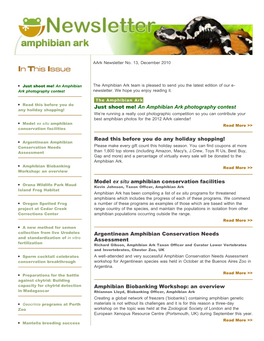 Amphibian Ark News