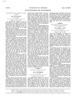 EXTENSIONS of REMARKS July 19, 2005 EXTENSIONS of REMARKS