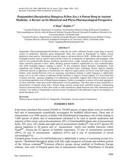 Panjamishri (Dactylorhiza Hatagirea D.Don Soo.) a Potent Drug in Ancient Medicine: a Review on Its Historical and Phyto-Pharmacological Perspective