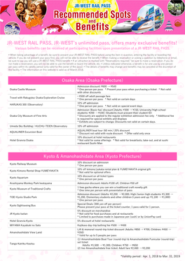 JR-WEST RAIL PASS Recommended Spots and Benefits