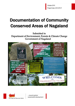 Documentation of Community Conserved Areas of Nagaland