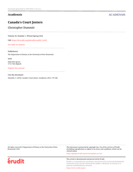 Canada's Court Jesters