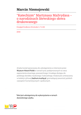 "Katechizm" Martynasa Mažvydasa – O Narodzinach Litewskiego Słowa Drukowanego