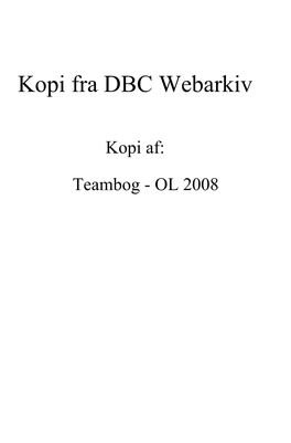 Teambog Ol 2008