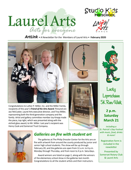 Arts for Everyone Artlink • a Newsletter for the Members of Laurel Arts • February 2020