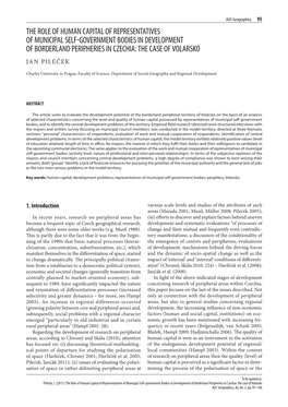 The Role of Human Capital of Representatives of Municipal Self-Government Bodies in Development of Borderland Peripheries in Czechia: the Case of Volarsko Jan Pileček