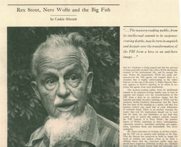 Rex Stout, Nero Wolfe and the Big Fish