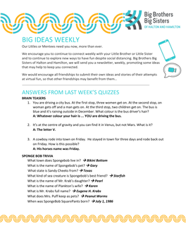 BIG IDEAS WEEKLY – Volume 9