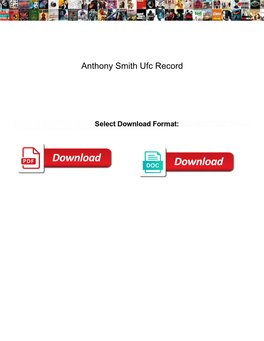 Anthony Smith Ufc Record