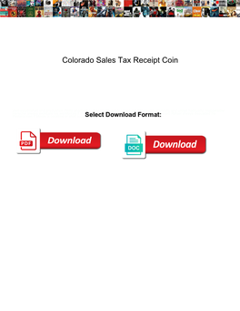 Colorado Sales Tax Receipt Coin