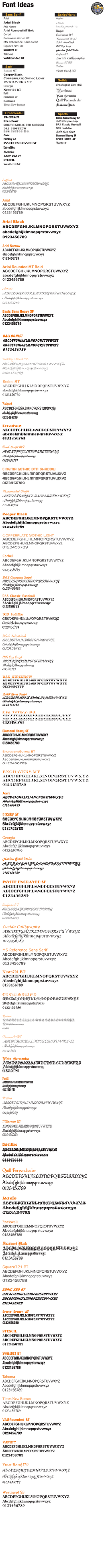 HRPE Font Ideas