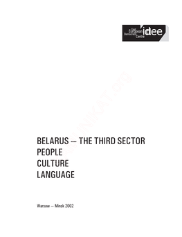 Belarus — the Third Sector People Culture Language