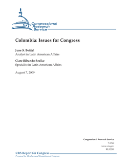 Colombia: Issues for Congress