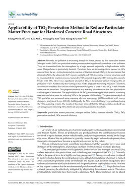 Applicability of Tio2 Penetration Method to Reduce Particulate Matter Precursor for Hardened Concrete Road Structures