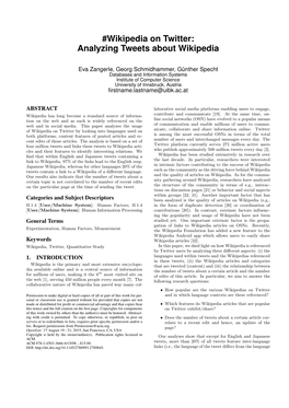 Analyzing Tweets About Wikipedia