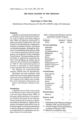 Downloaded from Brill.Com09/27/2021 06:35:29AM Via Free Access 334 IAWA Bulletin N.S., Vol