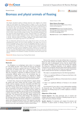 Biomass and Phytal Animals of Floating