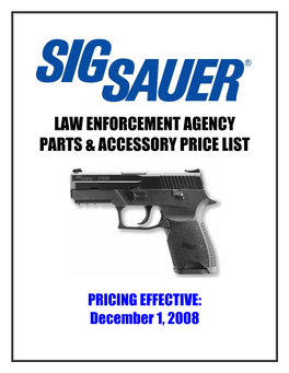 Law Enforcement Agency Parts & Accessory Price List