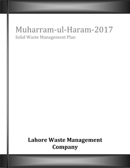 Muharram-Ul-Haram-2017 Solid Waste Management Plan