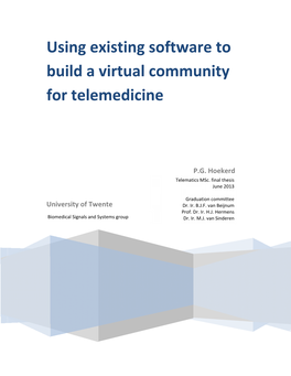 Using Existing Software to Build a Virtual Community for Telemedicine