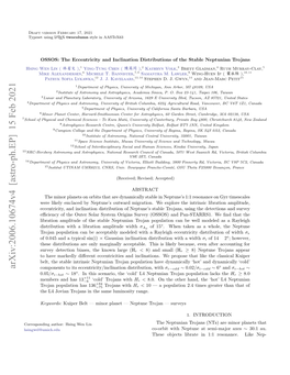 OSSOS: the Eccentricity and Inclination Distributions of The