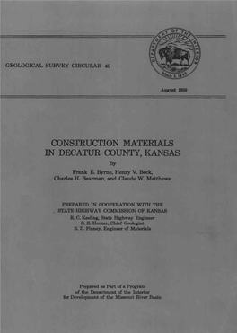 CONSTRUCTION MATERIALS in DECATUR COUNTY, KANSAS by Frank E