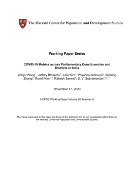 COVID-19 Metrics Across Parliamentary Constituencies and Districts in India