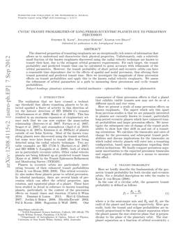 Cyclic Transit Probabilities of Long-Period Eccentric Planets Due