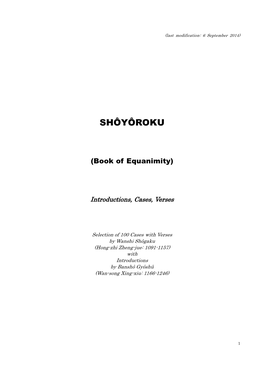 Shôyôroku (Book of Equanimity)