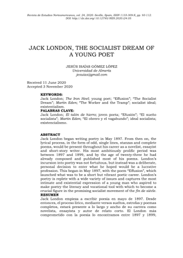 Jack London, the Socialist Dream of a Young Poet