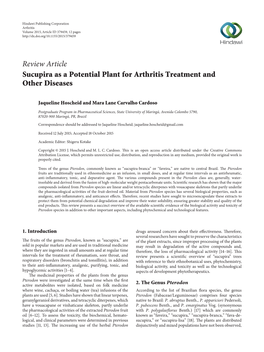 Review Article Sucupira As a Potential Plant for Arthritis Treatment and Other Diseases