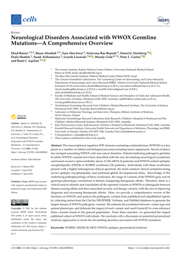 Neurological Disorders Associated with WWOX Germline Mutations—A Comprehensive Overview