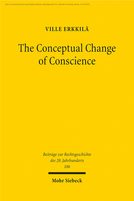 The Conceptual Change of Conscience