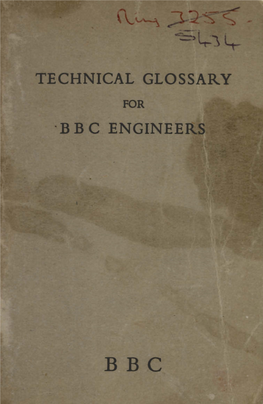 Technical Glossary for BBC Engineers (1941)