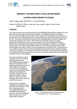 MEDGAZ: the New Direct Gas Link Between Algeria and Europe Via Spain