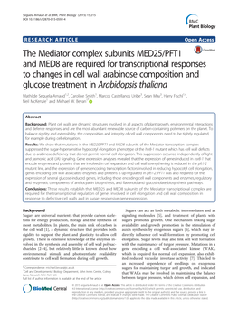 The Mediator Complex Subunits MED25/PFT1 and MED8 Are