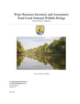 Water Resource Inventory and Assessment: Pond Creek National Wildlife Refuge Sevier County, Arkansas