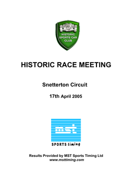Historic Race Meeting