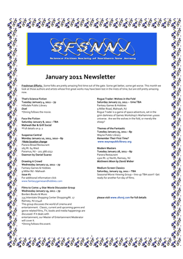 SFSNNJ Newsletter--January2011