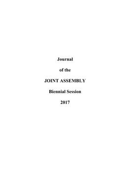 Journal of the Joint Assembly
