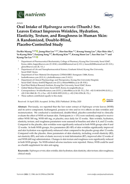 Oral Intake of Hydrangea Serrata (Thunb.) Ser. Leaves Extract Improves Wrinkles, Hydration, Elasticity, Texture, and Roughness in Human Skin: a Randomized, Double-Blind, Placebo