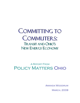 Committing to Commuters: Transit and Ohio's New Energy Economy