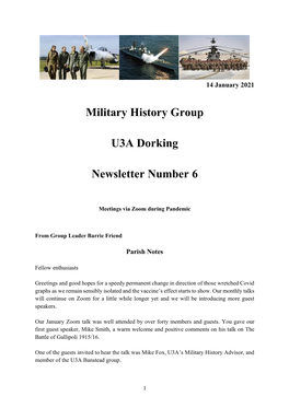 Military History Group U3A Dorking Newsletter Number 6