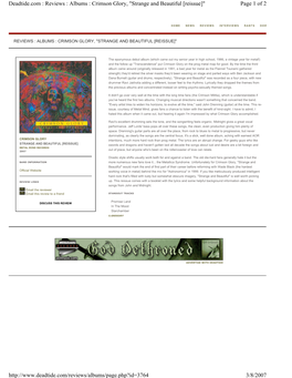 Page 1 of 2 Deadtide.Com : Reviews : Albums : Crimson Glory, "Strange