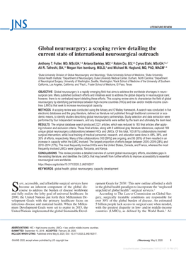 Global Neurosurgery: a Scoping Review Detailing the Current State of International Neurosurgical Outreach