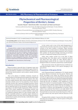 Phytochemical and Pharmacological Properties of Hertia L. Genus